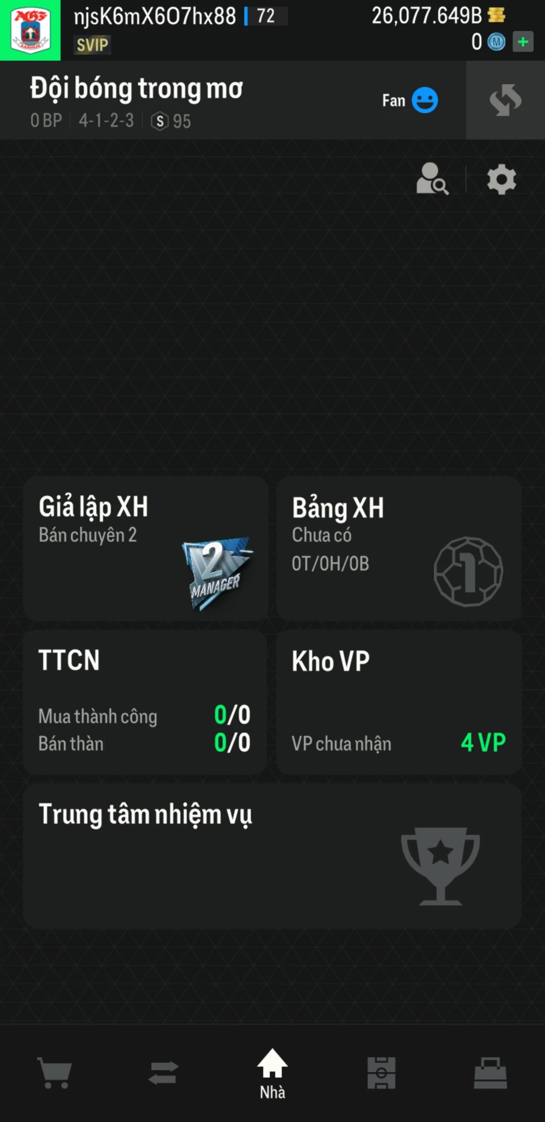 Ảnh ACC mở thẻ (LOẠI SVIP) bao gồm 1 gói thẻ +12 và 500+ đến 600+ thẻ cầu thủ từ Siêu sao đến Miền núi các loại. Có sẵn BP trắng trong acc từ 18.000 tỷ BP đến 26.000 tỷ BP, kèm theo nhiều ngày SVIP